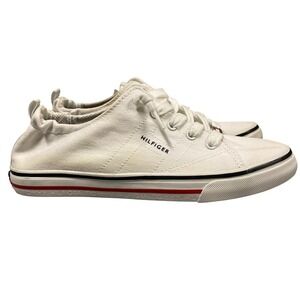 Tommy Hilfiger Women TWODESI-M White Canvas Scrunch Back Sneakers 7.5M